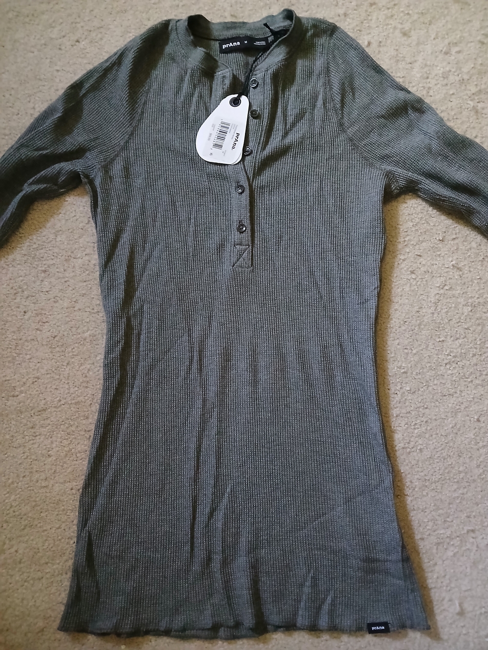 Prana Women's Touchstone  Henley In Thyme Heather Medium